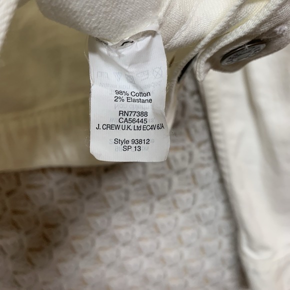 J. Crew Jacket Women Sz L White Denim Cotton Blend Long‎ Sleeve - Picture 6 of 11